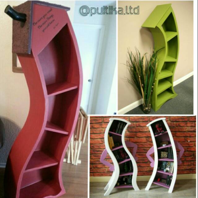 Rak buku - rak buku kayu - rak unik