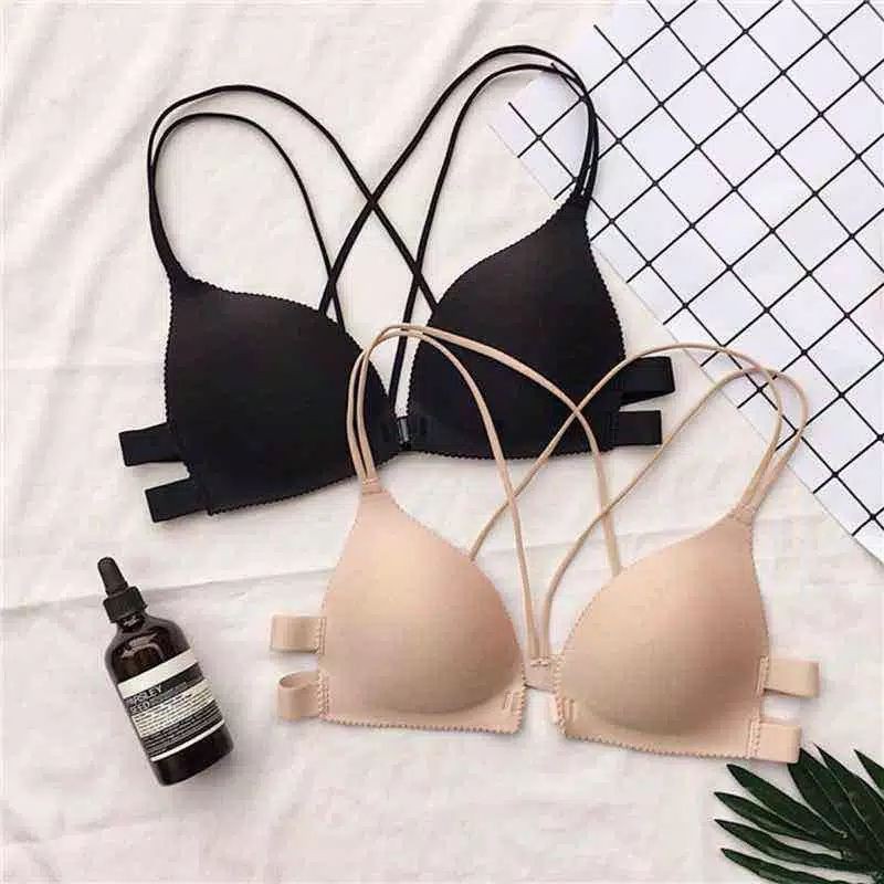 Bra Model Seamless Tanpa Kawat Kancing Depan Seamless Gaya Korea Untuk Wanita