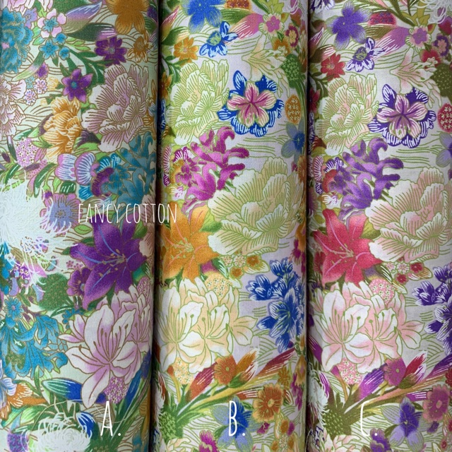 Kain Katun Jepang Motif Bunga Besar By Tokai Senko Shopee Indonesia