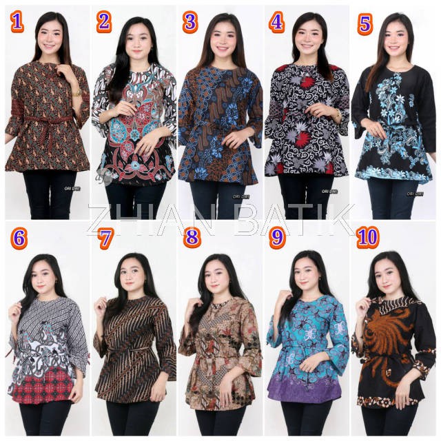 BLUS BATIK ATASAN WANITA MODERN TERMURAH - BLUS BATIK ATASAN WANITA ASLI BATIK PEKALONGAN BISA COD