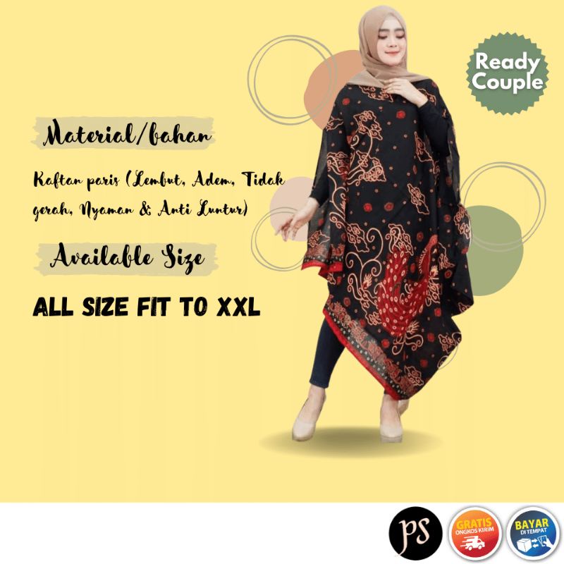 Baju Outfit Kondangan Wanita Kaftan kondangan Kaftan Wanita Batik Premium MOdern KAFT MERAK MERAH 22