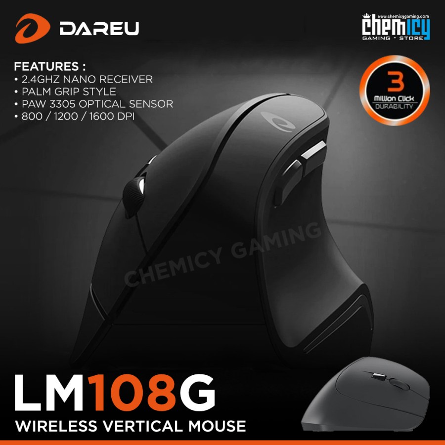 Dareu LM108G / LM108-G Wireless Office / Design Ergonomic Mouse