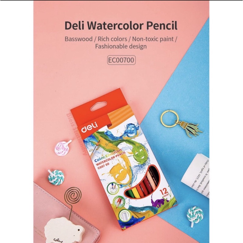 

Pensil Warna Deli-Cat air-Water color pencil 12 warna EC00700