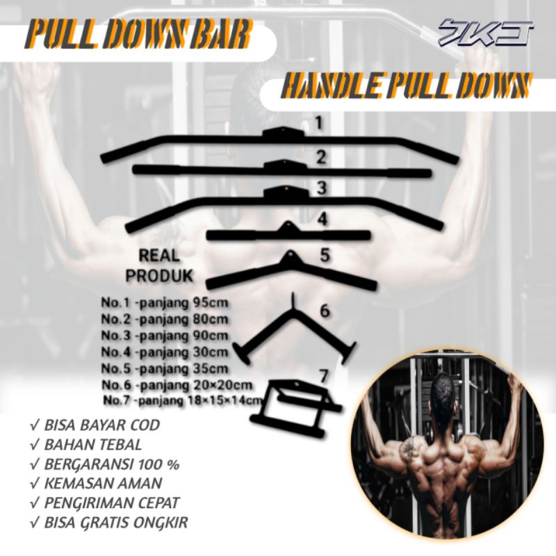 Alat Olahraga Fitness Dirumah gym Pull Down Pull Up Resistance band Handle pulldown Push up Bar kare