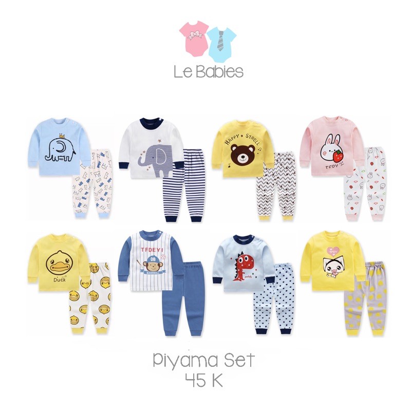 Piyama bayi / setelan lengan panjang bayi/ baju tidur bayi