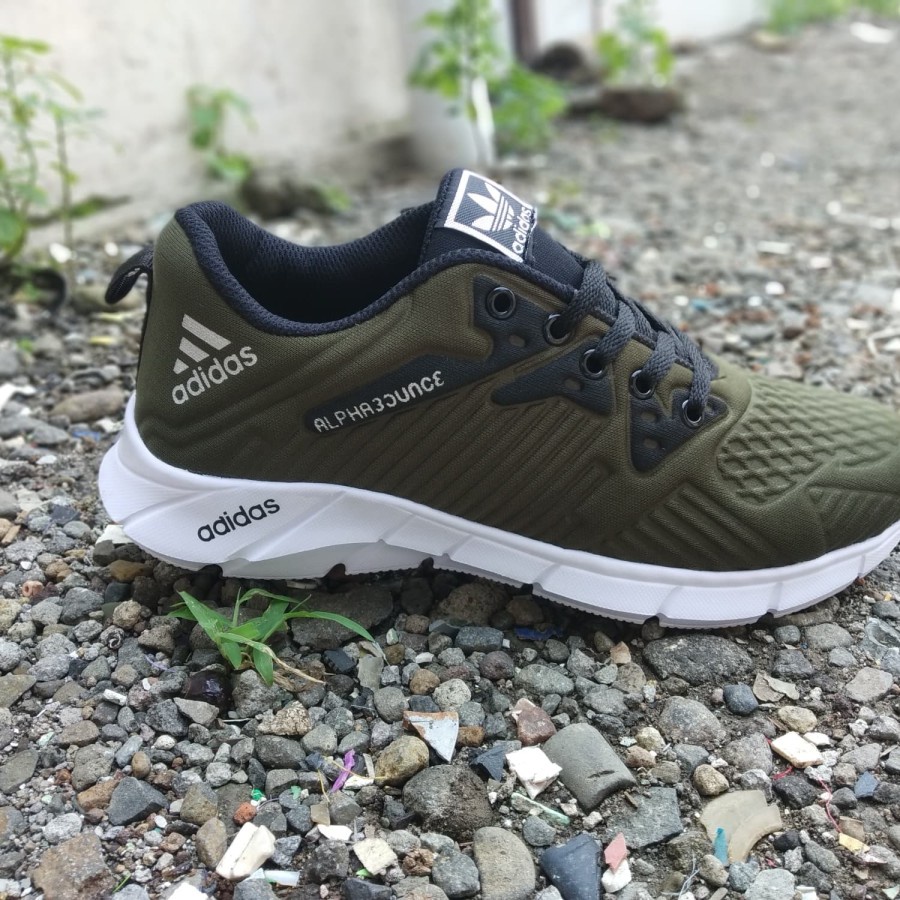 SEPATU ALPHABOUNCE SEPATU PRIA SNEAKERS SEPATU SNEAKERS PRIA SEPATU COWOK SEPATU OLAHRAGA PRIA-ARMY