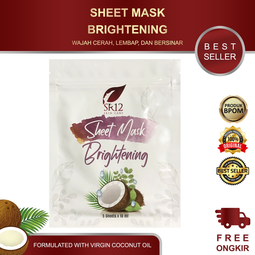 SHEET MASK BRIGHTENING SR12 / SHEET MASK BRIGHTENING / SHEET MASK SR12 / SHEET MASK / MASKER WAJAH