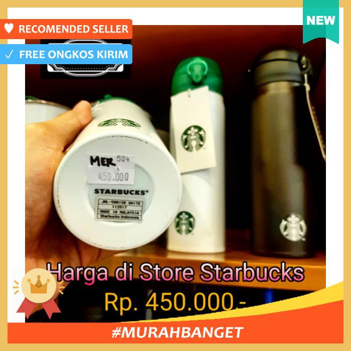 Botol Minum & Termos - Botol Minum Termos Tumbler Kancing Starbucks Air Panas Original Abu - Bekal