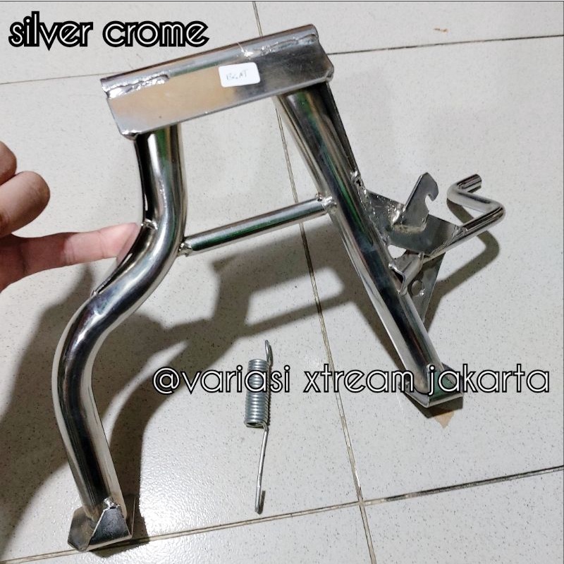 Standar dua/standar tengah cagak dua chrome ring 17 universal beat Scoopy Vario Genio spacy