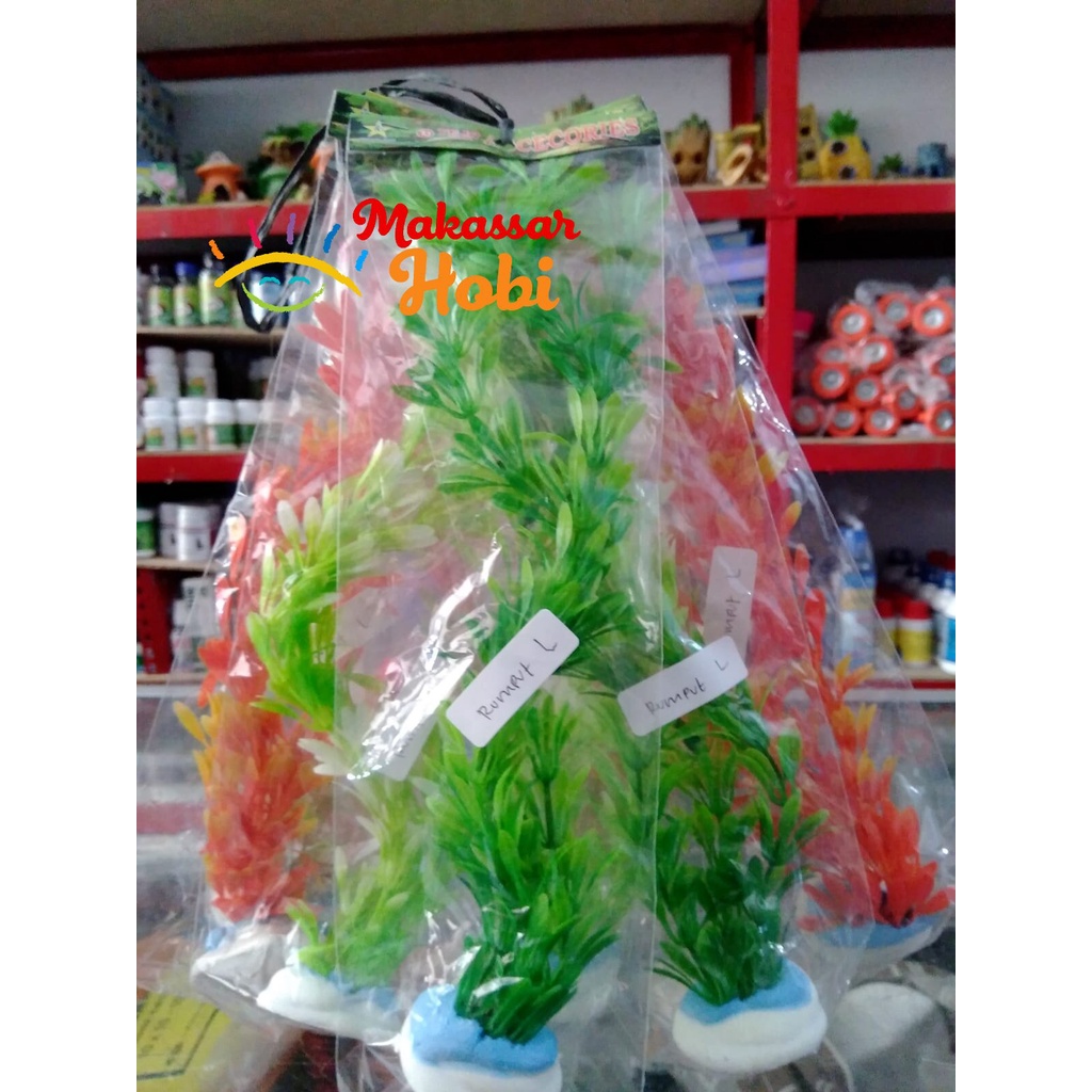 Tanaman Aquarium Plastik 25cm Hias Hiasan Aksesoris Akuarium Aquascape