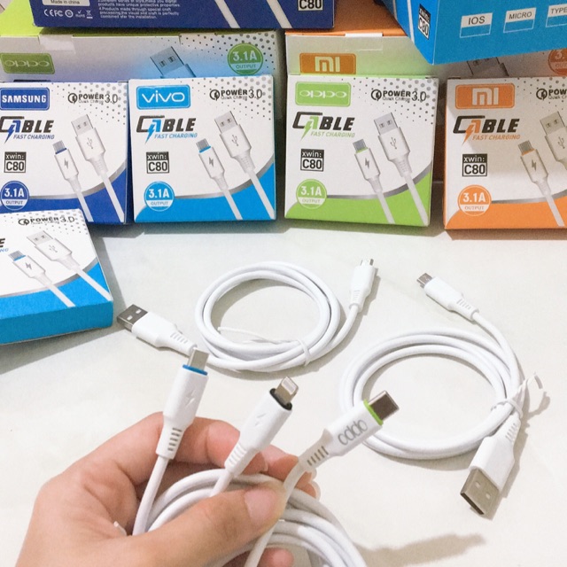 kabel data fast charging 3.1A original + packing C80 / mirco / tipe c