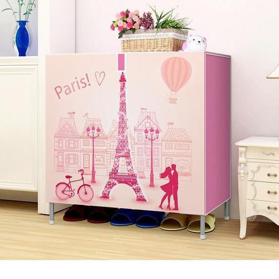 ℮ Rak Sepatu Karakter Susun 3 Running Shoes Organizer Serbaguna Unik - PARIS  Tp Z7K3 ➣