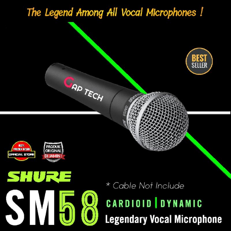 Jual Shure SM58 / SM 58 Legendary Dynamic Vocal Microphone Original ...