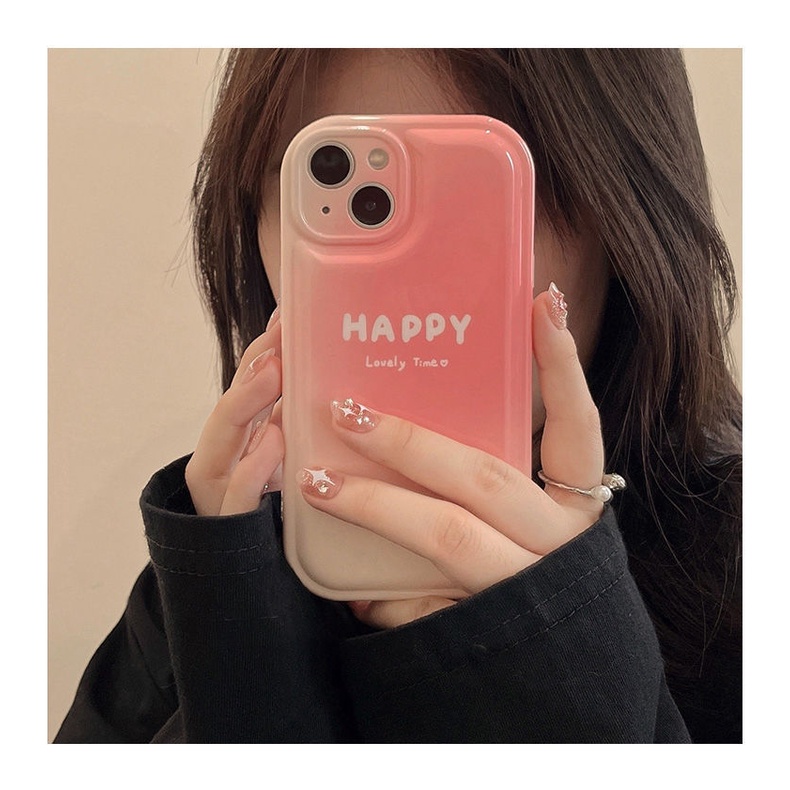 Case Motif Hati Warna Gradasi Pink Untuk iPhone 12 13 11 Pro Max X Xs Max Xr