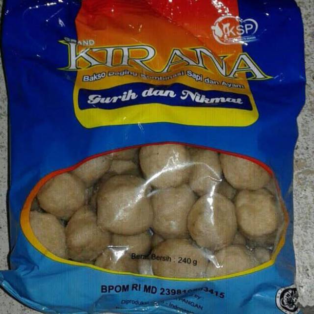 

Frozen Bandung bakso kirana 240gr paket harap pesan bublewrap