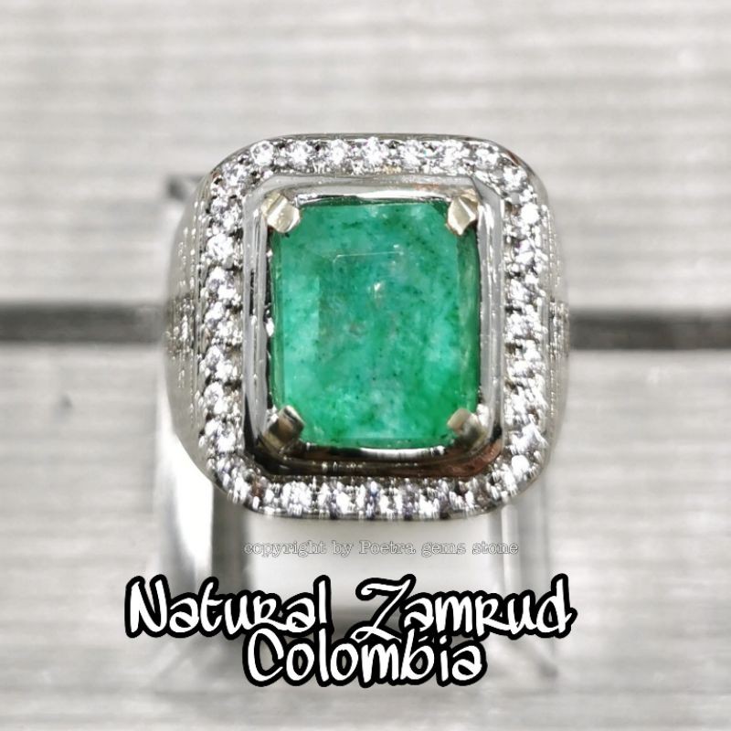 Batu Cincin Zamrud Colombia Natural Emerald Berly