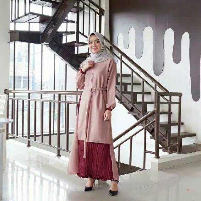 Gamis plisket kekinian | dress plisket | Berly pleated dress | asura dress | asura maxi