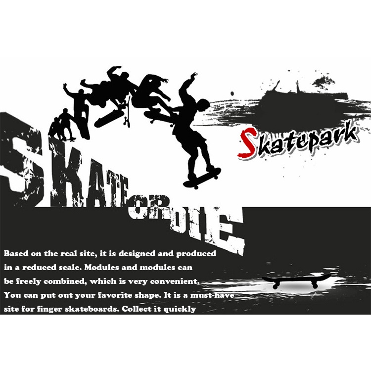 Set Mainan Skateboard Jari + Landasan Taman Untuk Anak