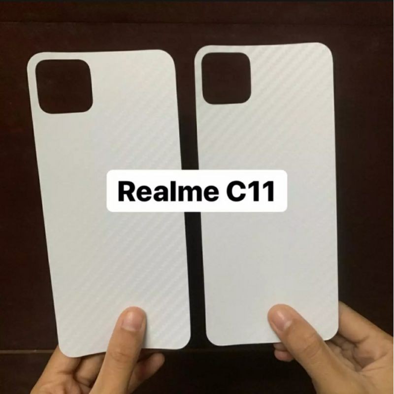 PROMO Skin Carbon REALME C11 /  Realme C15 /Realme C12 Anti Gores Belakang Garskin Back Transparan