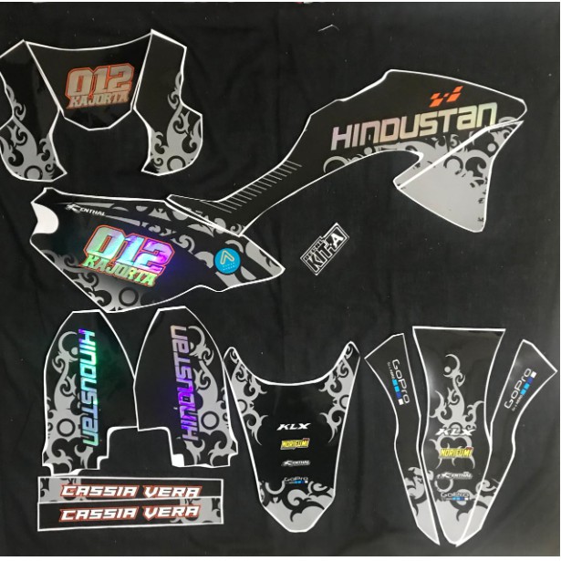 Decal Stiker KLX 150 BF Dekal Striping Sticker Motor KLX Bf 150 G Cutting hologram + glossy tebal