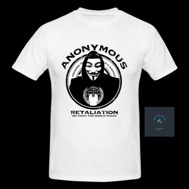 Kaos Anonymous hacker haker tanpa nama identitas blackside Anomus,kaos pria anonymous,/hacker kaos pria lengan pendek/anonymous hacker/
