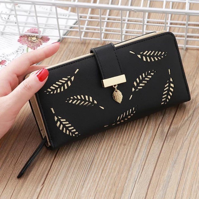 [LOKAL] DOMMO - D1244 LETHISA DAUN EMAS - Dompet Panjang Wanita-3