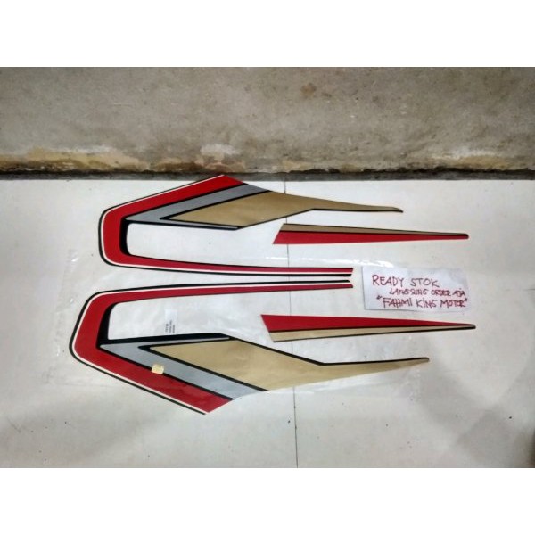 LIST STRIPING TANGKI DAN COVER BOK AKI OLSAM RX KING COBRA 1992 MERAH HITAM GOLD