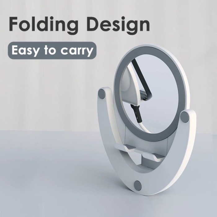 Folding desktop stand holder plus cermin selfie HD47 HD-47 HANDPHONE Grosir