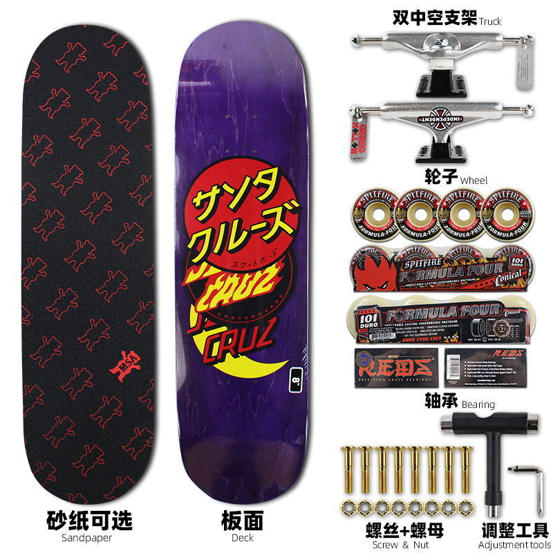 Santa CRUZ 31x8inch SKATEBOARD PRO DOUBLE KICK TAIL 4 Roda Bahan Maple CANANDIAN