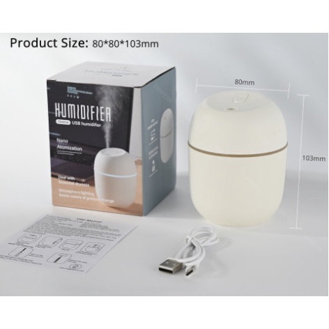 Humidifier Udara Purifier Air Diffuser Portable Penjernih Ruang 220ml