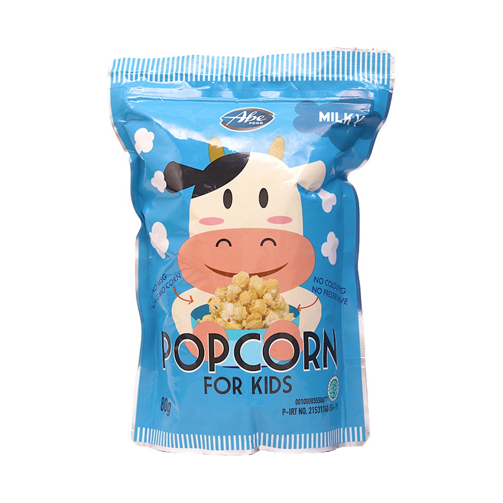 Abe Food Popcorn For Kids Snack Makanan Ringan Anak Milky Susu 80g