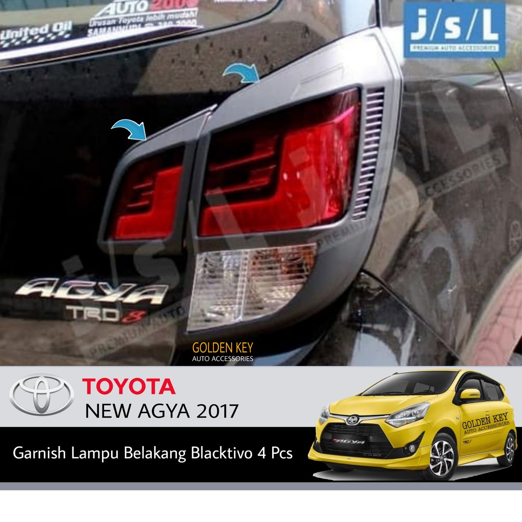 JSL Garnish Belakang New Agya 2017 Tail Lamp Garnish Blacktivo
