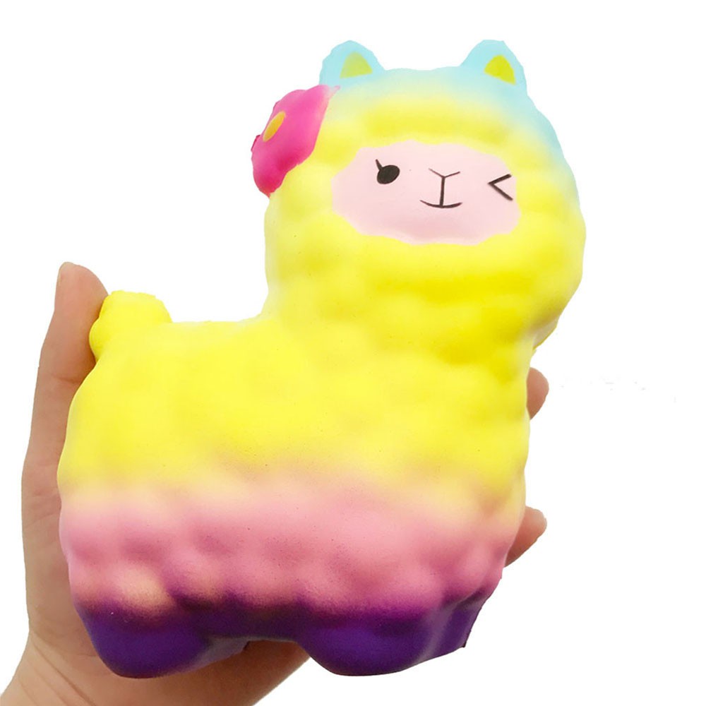 Jumbo Domba Lucu Alpaca Super Lambat Naik Mainan Hewan Beraroma
