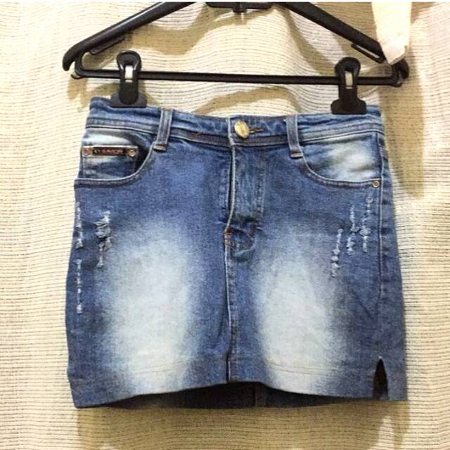 rok mini jeans preloved/rok kantor preloved
