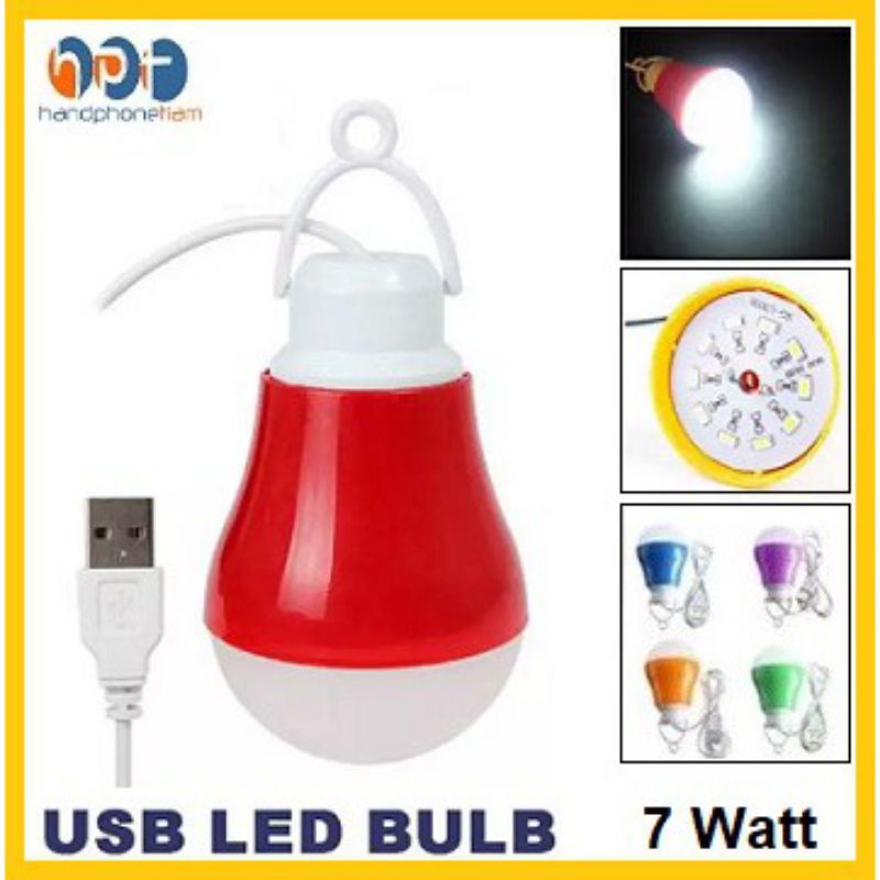 Lampu Bohlam USB 7 Watt LED Emergency Portable / Bohlam Bulb Kabel Usb 7W