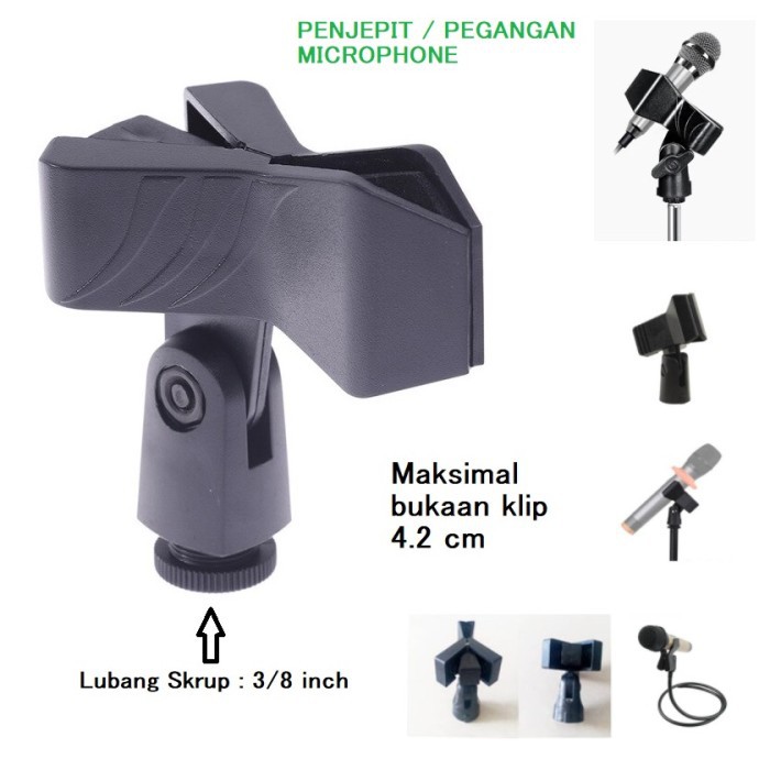 HOLDER MIC PEGANGAN KLIP PENJEPIT CLAMP JEPIT MICROPHONE STAND CLIP