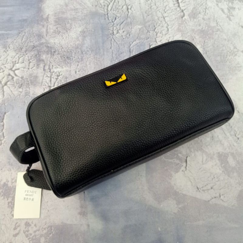 Pouch bag Fendi LEATHER Clutch Tas Tangan import