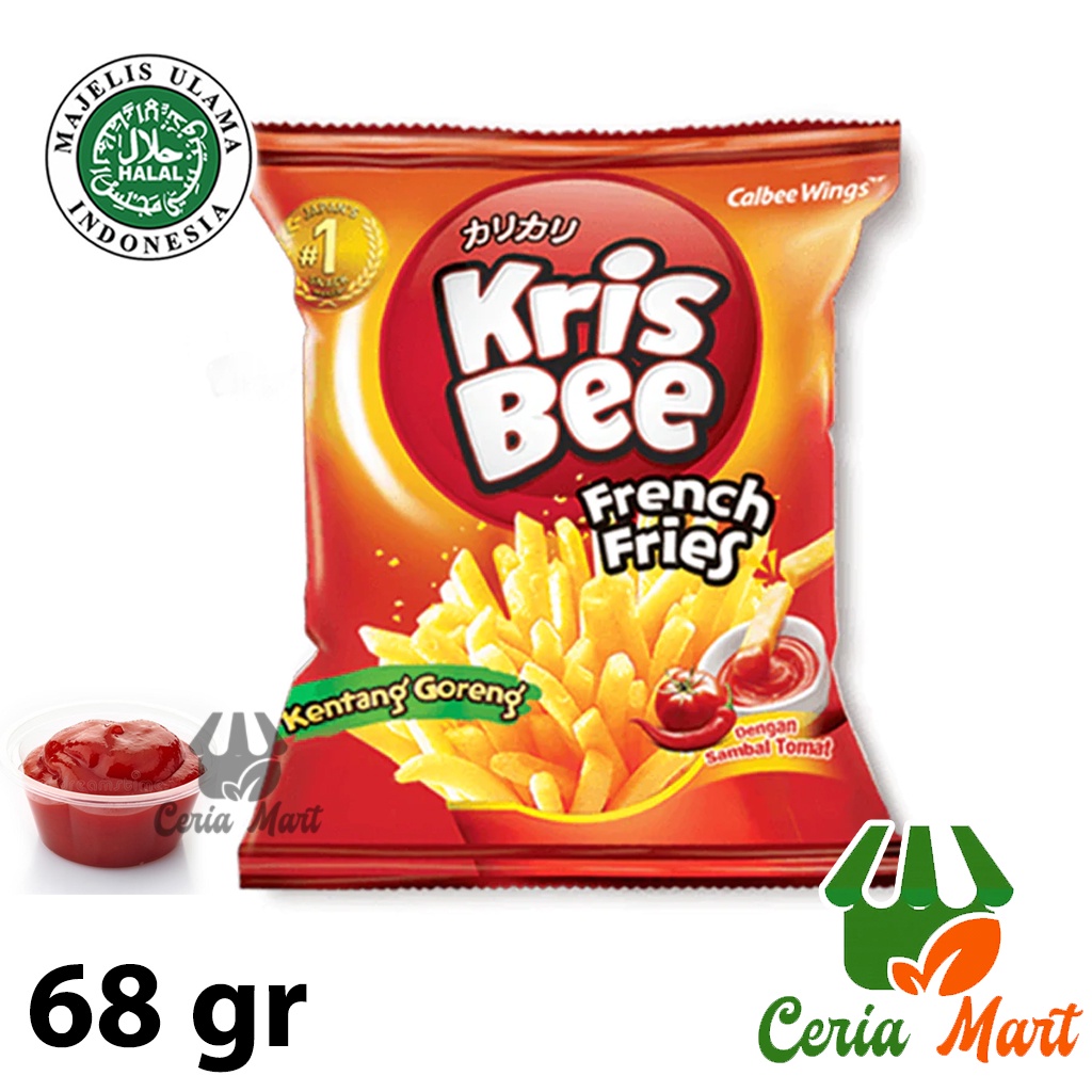 

Krisbee French Fries 68 gr Keripik Kentang Goreng Stik Cocol Saus Tomat