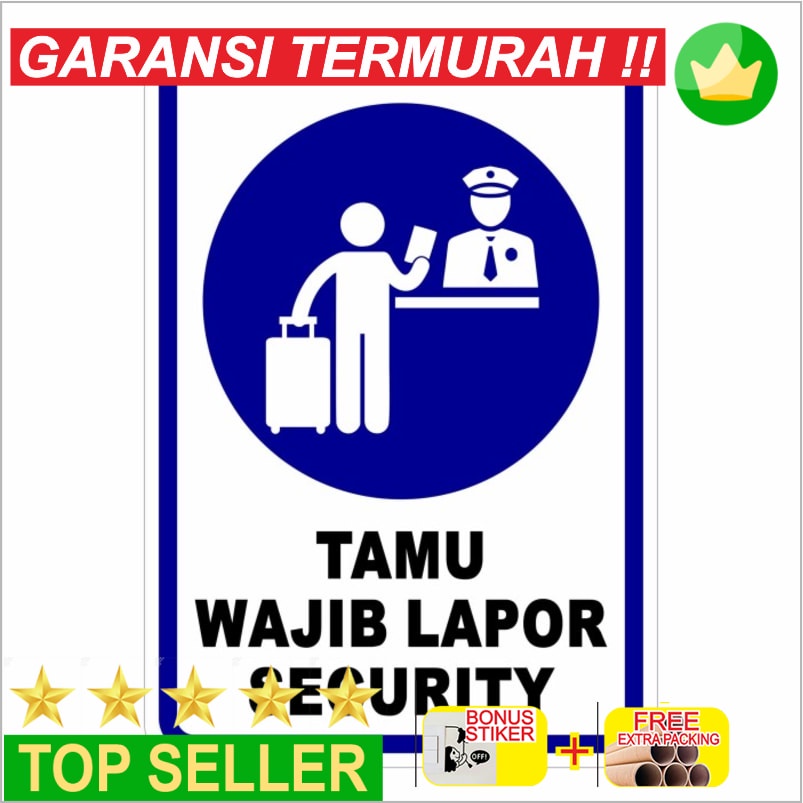 

Grosir Rambu Tamu Wajib Lapor Security 35cm x 50cm Keamanan Plat Alumunium Elegan