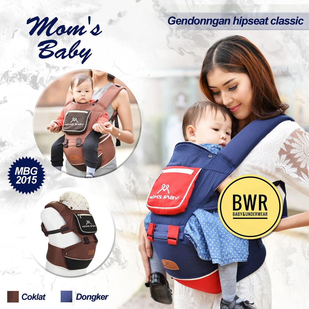 Gendongan Moms Baby MBG 2015 | Hipseat New Classic Series - Bwr