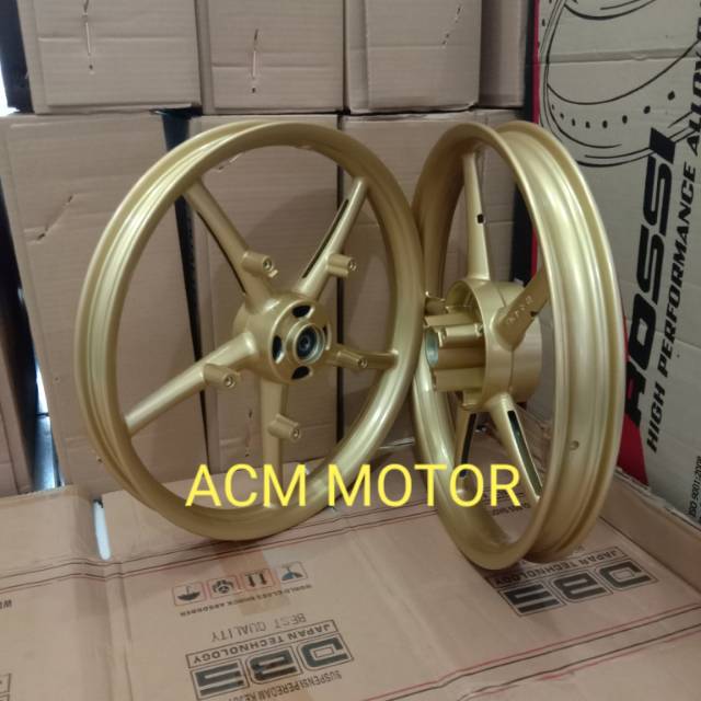 VELG MOTOR SATRIA FU 150 ROSSI MODEL RCB RING 17 X160 GOLD PRODUK ORIGINAL VELG MOTOR SATRIA FU 150