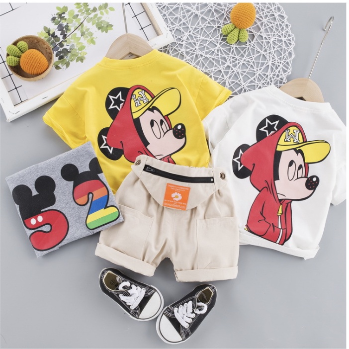 babyfit baju setelan anak cowok set model tas dengan celana pendek chino shorts sy-m13