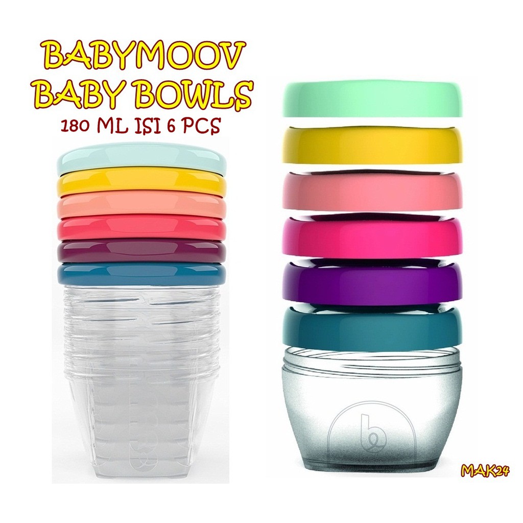 MAK24 BABYMOOV BABY BOWLS 180 ML ISI 6 PCS / MANGKOK BAYI BABYMOOV / TEMPAT MPASI