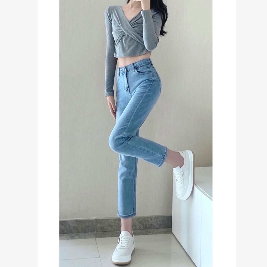 Boyfriend Jeans Wanita / Celana Highwaist Jeans Polos Wanita / Korean Premium Pensil Jeans Wanita