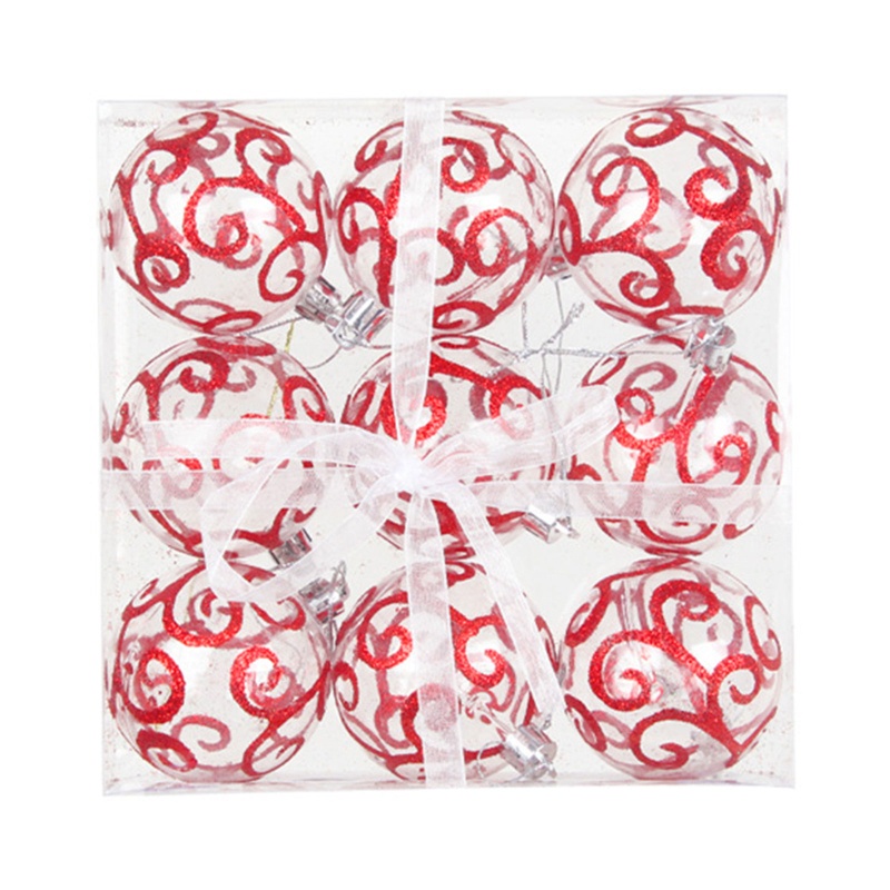 9pcs Ornamen Bola Bening 2.4in Untuk Dekorasi Pohon Natal