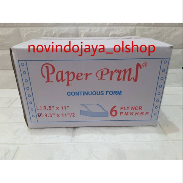 

Continuous Form 6 Ply PAPERPRYNS 9.5 X 11 - Kertas Komputer Murah 6ply