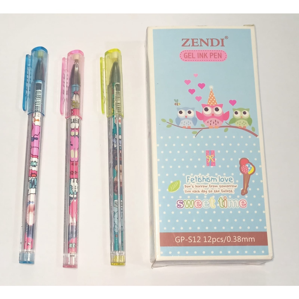 

Bolpoin Zendi / Bolpen GP-S12 Pulpen Gel Ink Pen 0.38mm
