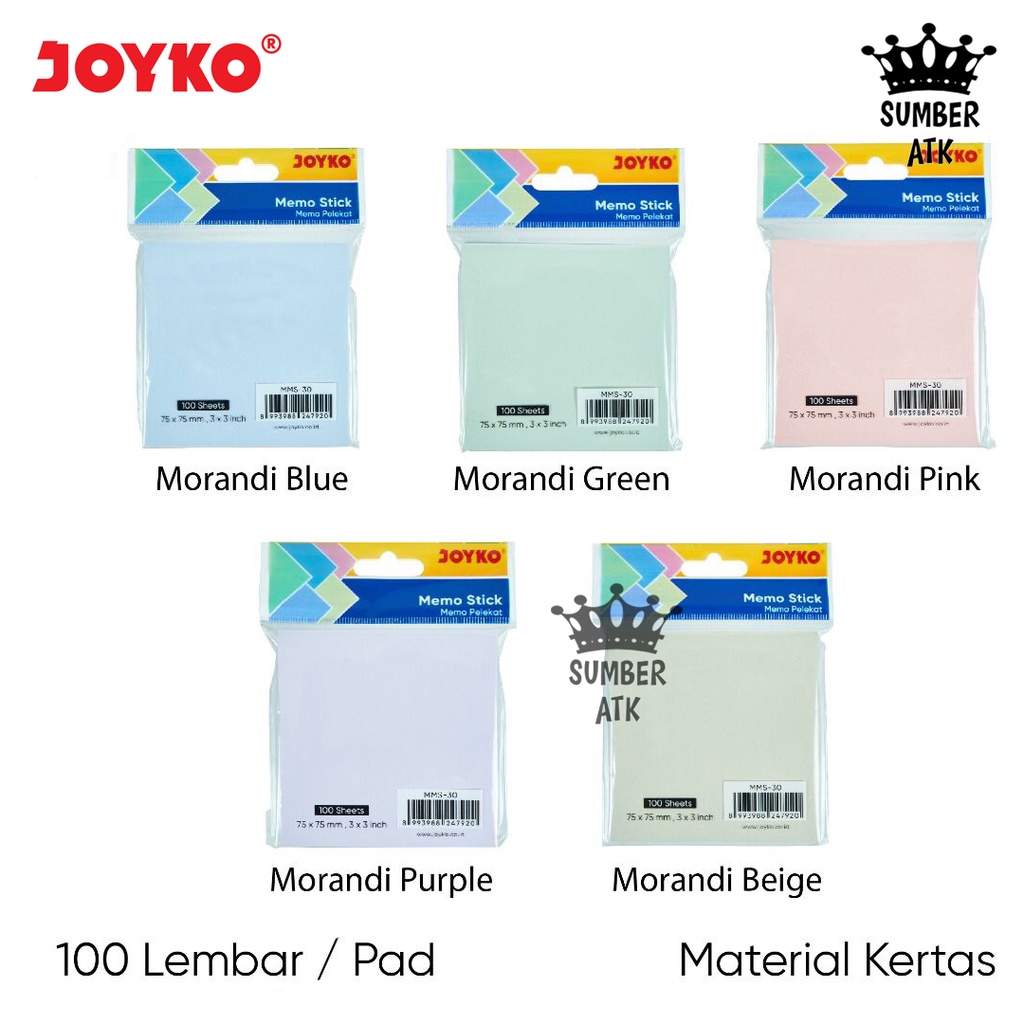 

Memo Stick Sticky Note Kertas Memo Tempel Joyko MMS-30 Morandi Color
