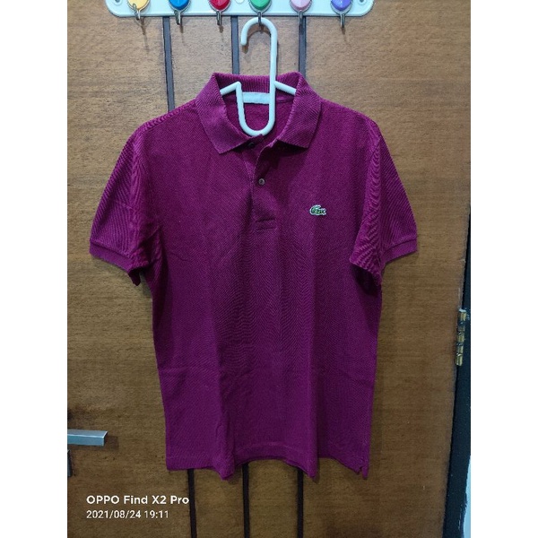 polo shirt lacoste maroon