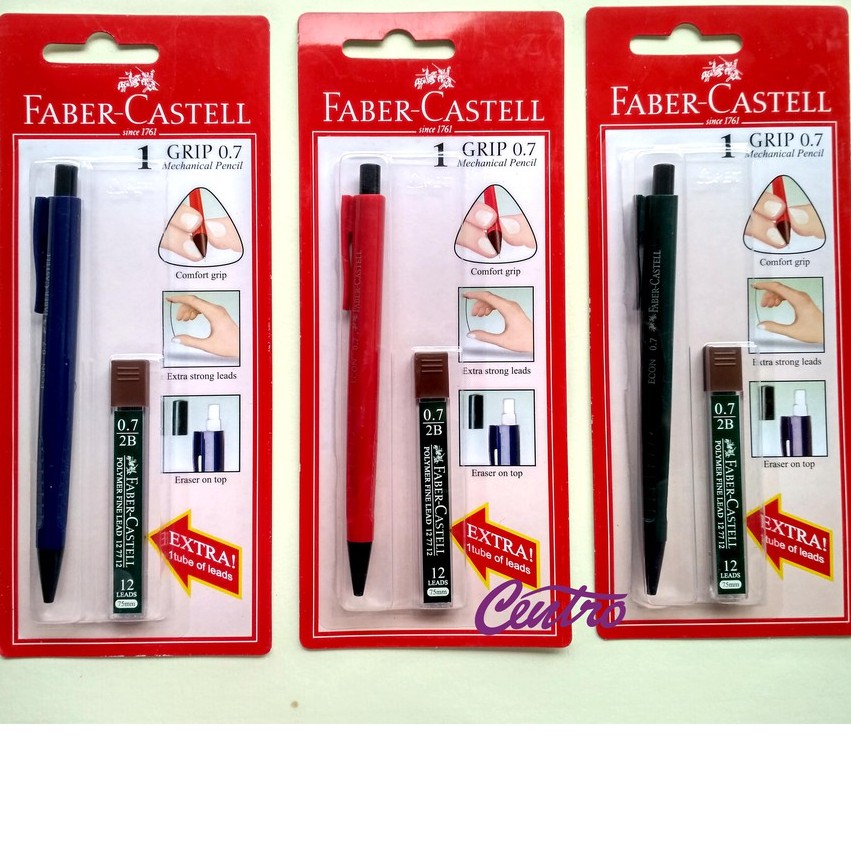 Pensil Mekanik Faber Castell Grip Matic 0.5 - Gratis 1 box refill